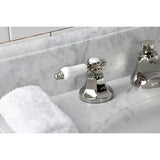 Bel-Air Two-Handle 3-Hole Deck Mount Widespread Bathroom Faucet with Brass Pop-Up Drain