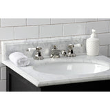 Bel-Air Two-Handle 3-Hole Deck Mount Widespread Bathroom Faucet with Brass Pop-Up Drain