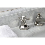 Metropolitan Two-Handle 3-Hole Deck Mount Widespread Bathroom Faucet with Brass Pop-Up Drain