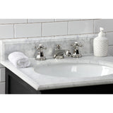 Metropolitan Two-Handle 3-Hole Deck Mount Widespread Bathroom Faucet with Brass Pop-Up Drain