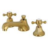 Metropolitan Two-Handle 3-Hole Deck Mount Widespread Bathroom Faucet with Brass Pop-Up Drain