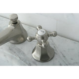 Metropolitan Two-Handle 3-Hole Deck Mount Widespread Bathroom Faucet with Brass Pop-Up Drain