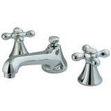 Two-Handle 3-Hole Deck Mount Widespread Bathroom Faucet with Brass Pop-Up