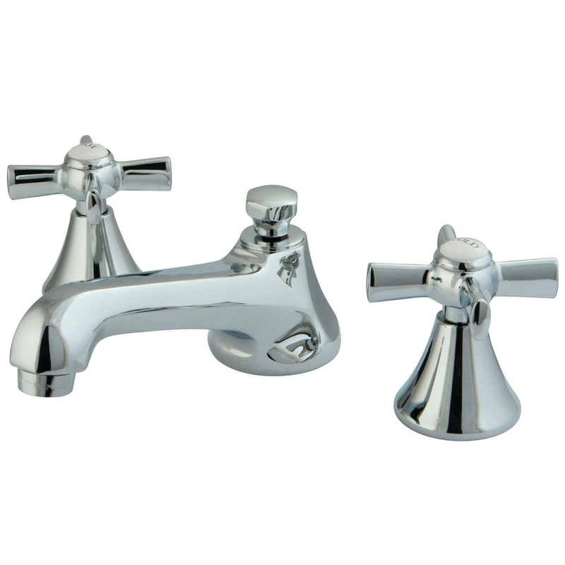 Millennium Two-Handle 3-Hole Deck Mount Widespread Bathroom Faucet with Brass Pop-Up