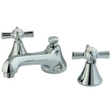 Millennium Two-Handle 3-Hole Deck Mount Widespread Bathroom Faucet with Brass Pop-Up