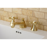 Two-Handle 3-Hole Deck Mount Widespread Bathroom Faucet with Brass Pop-Up