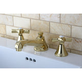 Millennium Two-Handle 3-Hole Deck Mount Widespread Bathroom Faucet with Brass Pop-Up