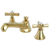 Millennium Two-Handle 3-Hole Deck Mount Widespread Bathroom Faucet with Brass Pop-Up