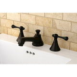 Two-Handle 3-Hole Deck Mount Widespread Bathroom Faucet with Brass Pop-Up