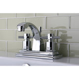 Concord Double-Handle 3-Hole Deck Mount 4-Inch Centerset Bathroom Faucet with Brass Pop-Up