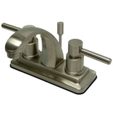 Concord Double-Handle 3-Hole Deck Mount 4-Inch Centerset Bathroom Faucet with Brass Pop-Up