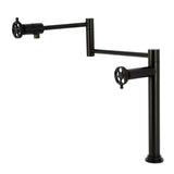 Webb Two-Handle 1-Hole Deck Mount Pot Filler Faucet with Knurled Handle