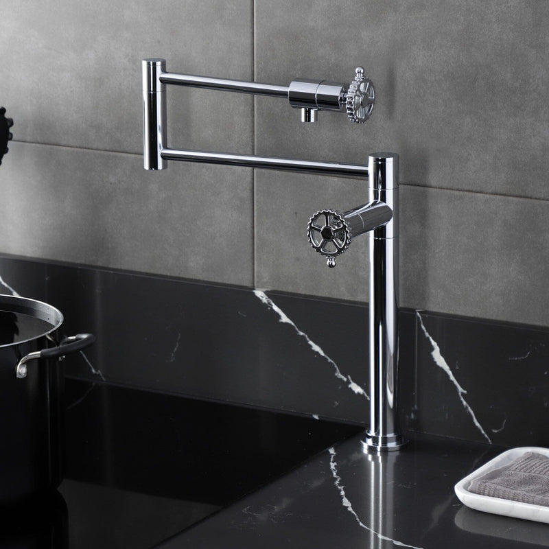 Fuller Two-Handle 1-Hole Deck Mount Pot Filler Faucet