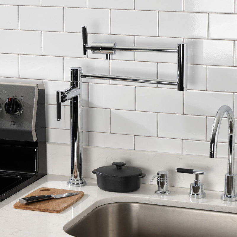Kaiser Two-Handle 1-Hole Deck Mount Pot Filler Faucet