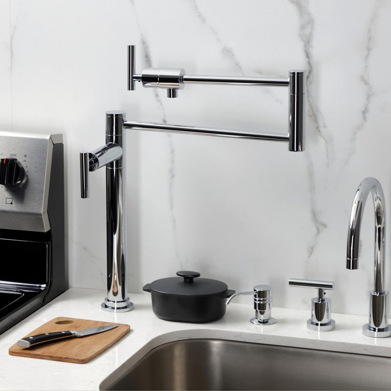 Manhattan Two-Handle 1-Hole Deck Mount Pot Filler Faucet