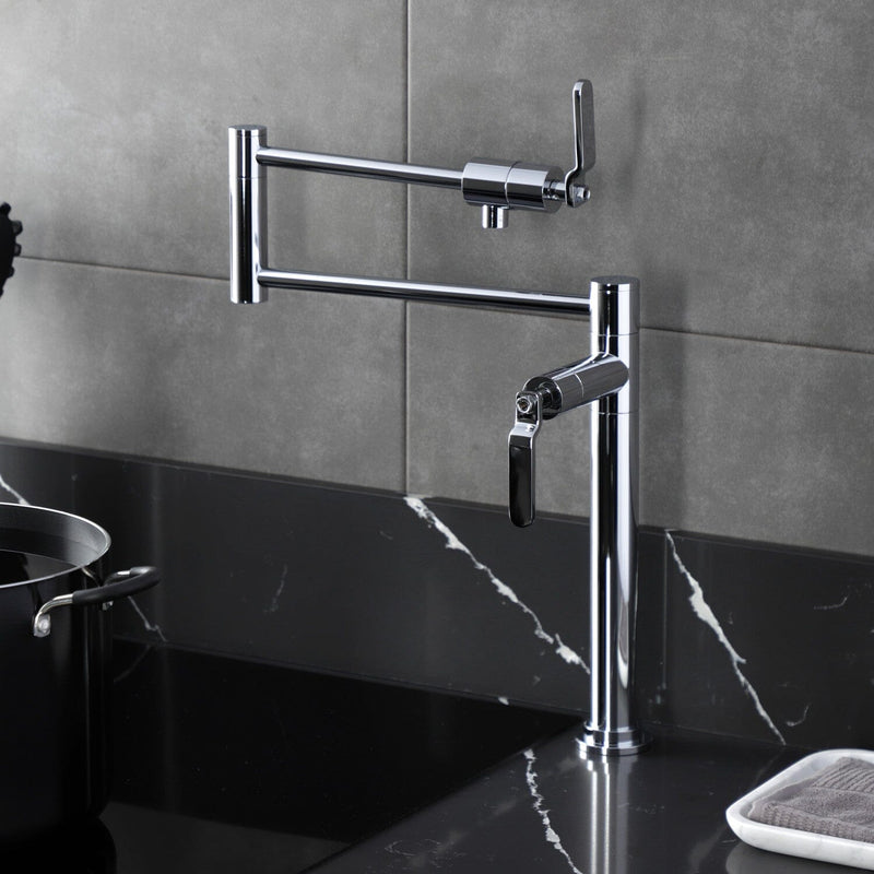 Whitaker Two-Handle 1-Hole Deck Mount Pot Filler Faucet