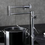 Webb Two-Handle 1-Hole Deck Mount Pot Filler Faucet with Knurled Handle