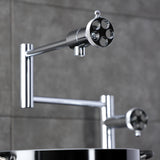Webb Two-Handle 1-Hole Deck Mount Pot Filler Faucet with Knurled Handle