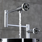 Webb Two-Handle 1-Hole Deck Mount Pot Filler Faucet with Knurled Handle