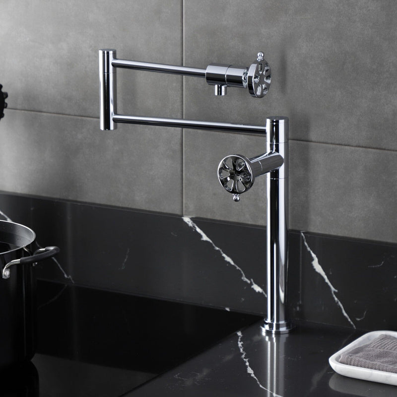 Belknap Two-Handle 1-Hole Deck Mount Pot Filler Faucet