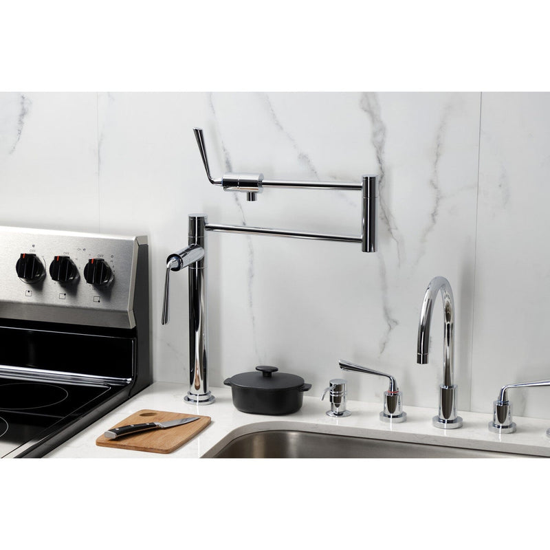 Silver Sage Two-Handle 1-Hole Deck Mount Pot Filler Faucet