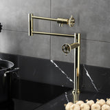 Webb Two-Handle 1-Hole Deck Mount Pot Filler Faucet with Knurled Handle