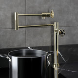 Webb Two-Handle 1-Hole Deck Mount Pot Filler Faucet with Knurled Handle