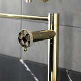 Webb Two-Handle 1-Hole Deck Mount Pot Filler Faucet with Knurled Handle