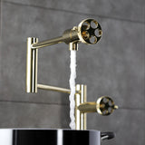 Webb Two-Handle 1-Hole Deck Mount Pot Filler Faucet with Knurled Handle