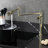 Webb Two-Handle 1-Hole Deck Mount Pot Filler Faucet with Knurled Handle
