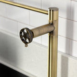Webb Two-Handle 1-Hole Deck Mount Pot Filler Faucet with Knurled Handle