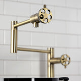 Webb Two-Handle 1-Hole Deck Mount Pot Filler Faucet with Knurled Handle