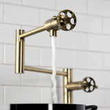 Webb Two-Handle 1-Hole Deck Mount Pot Filler Faucet with Knurled Handle