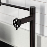 Webb Two-Handle 1-Hole Deck Mount Pot Filler Faucet with Knurled Handle
