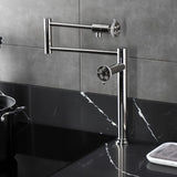 Webb Two-Handle 1-Hole Deck Mount Pot Filler Faucet with Knurled Handle