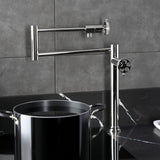 Webb Two-Handle 1-Hole Deck Mount Pot Filler Faucet with Knurled Handle