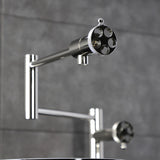 Webb Two-Handle 1-Hole Deck Mount Pot Filler Faucet with Knurled Handle