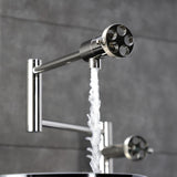 Webb Two-Handle 1-Hole Deck Mount Pot Filler Faucet with Knurled Handle
