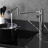 Webb Two-Handle 1-Hole Deck Mount Pot Filler Faucet with Knurled Handle