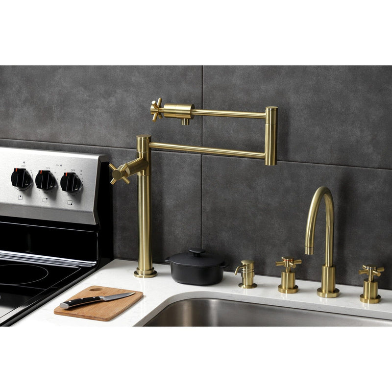 Concord Two-Handle 1-Hole Deck Mount Pot Filler Faucet