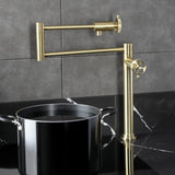 Webb Two-Handle 1-Hole Deck Mount Pot Filler Faucet with Knurled Handle