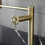 Webb Two-Handle 1-Hole Deck Mount Pot Filler Faucet with Knurled Handle