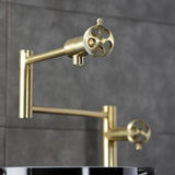 Webb Two-Handle 1-Hole Deck Mount Pot Filler Faucet with Knurled Handle