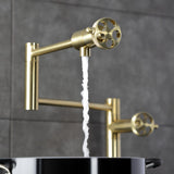 Webb Two-Handle 1-Hole Deck Mount Pot Filler Faucet with Knurled Handle