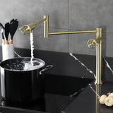 Webb Two-Handle 1-Hole Deck Mount Pot Filler Faucet with Knurled Handle