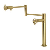 Webb Two-Handle 1-Hole Deck Mount Pot Filler Faucet with Knurled Handle