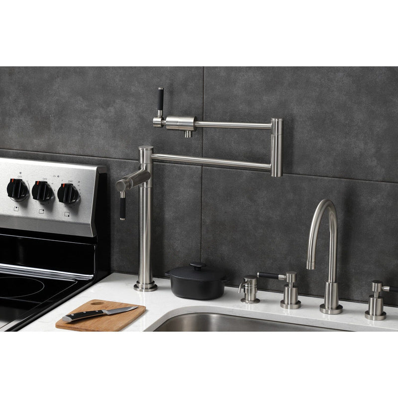 Kaiser Two-Handle 1-Hole Deck Mount Pot Filler Faucet
