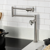 Webb Two-Handle 1-Hole Deck Mount Pot Filler Faucet with Knurled Handle