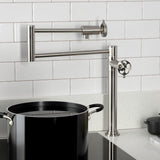 Webb Two-Handle 1-Hole Deck Mount Pot Filler Faucet with Knurled Handle