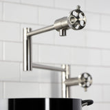 Webb Two-Handle 1-Hole Deck Mount Pot Filler Faucet with Knurled Handle